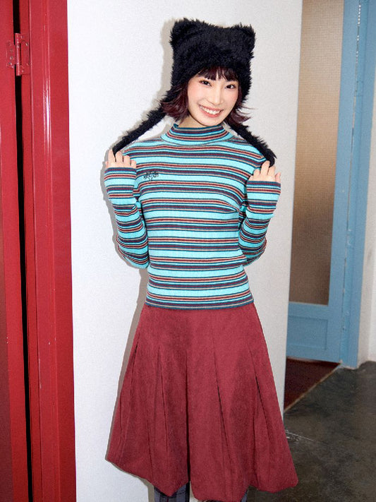 Retro Slim Striped Long Sleeve T-Shirt【s0000011637】