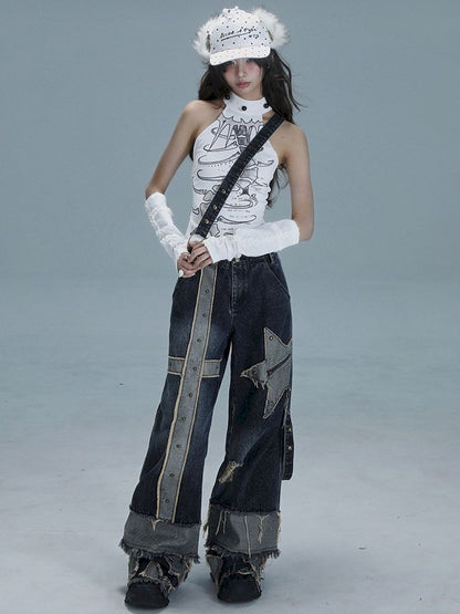 White Skinny Neck Tank Top【s0000013487】