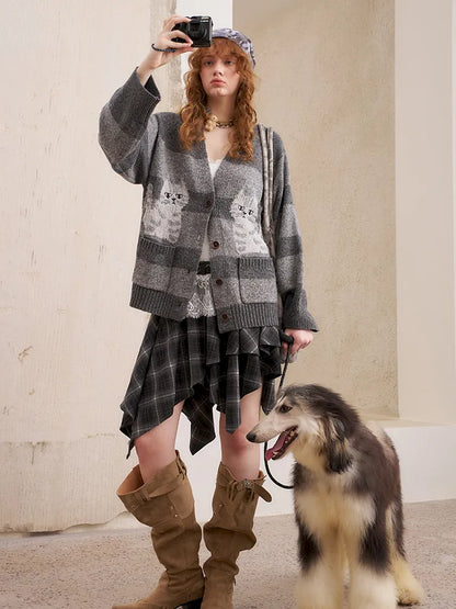 Relaxed-Fit Long-Sleeve Knit Cardigan【s0000014062】