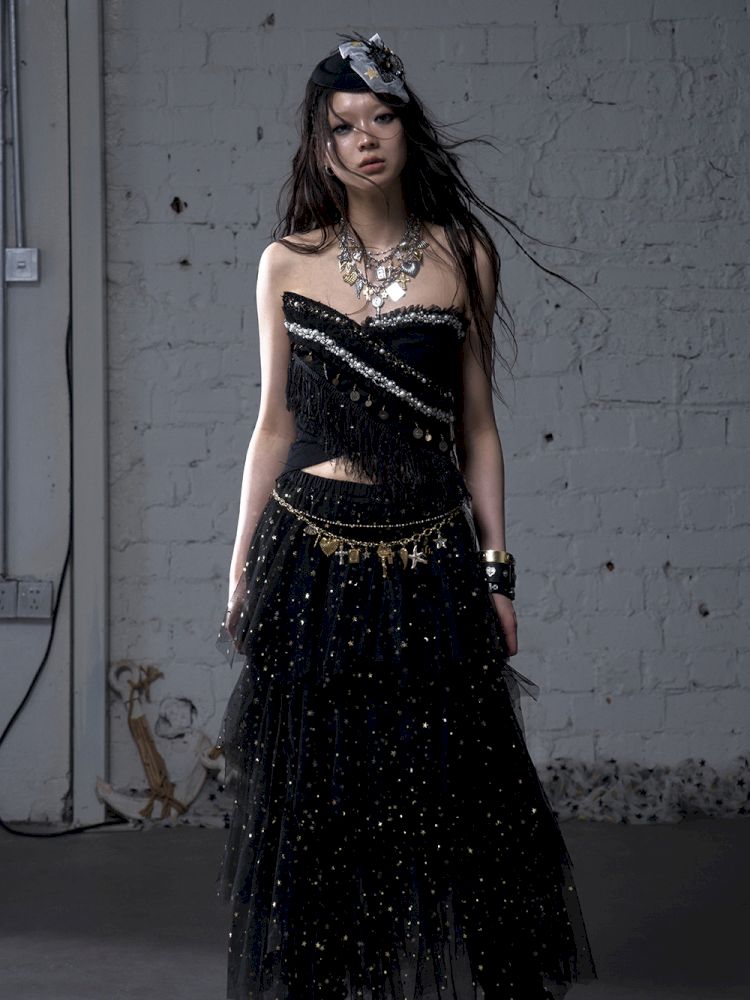 Irregular short strapless vest【s0000012783】