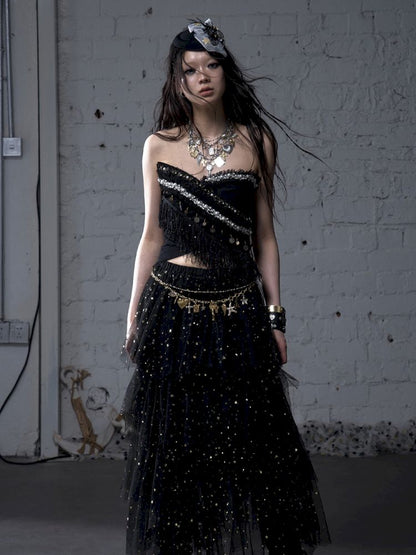 Irregular short strapless vest【s0000012783】