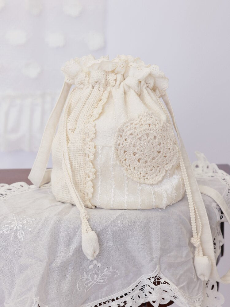 Crochet Patchwork Drawstring Bag【s0000016506】