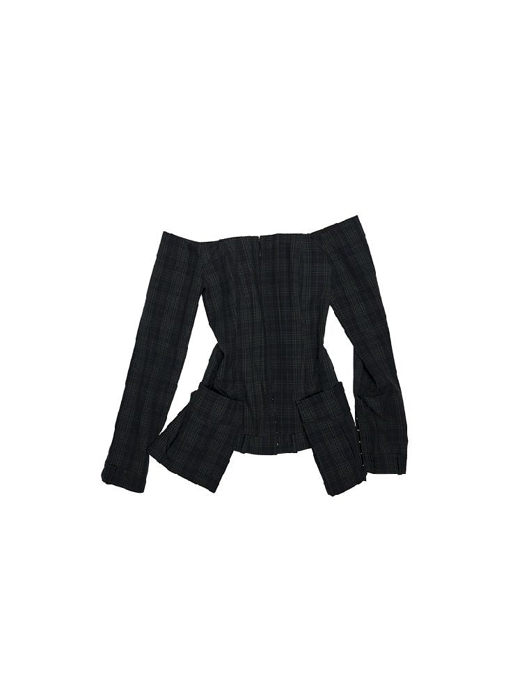 One Shoulder Hook Button Blazer【s0000011600】