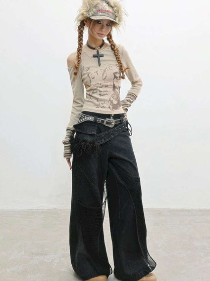 Distressed Workwear Loose Jeans【s0000014836】