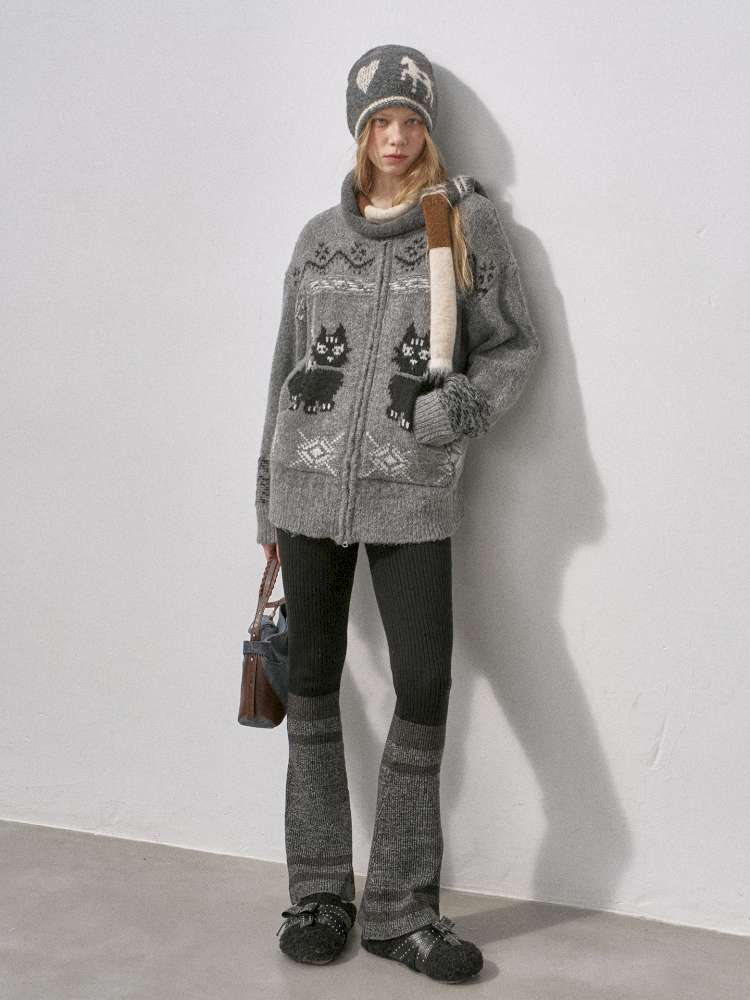 Concubine Cat Hoop Yarn Knit Jacket【s0000015227】