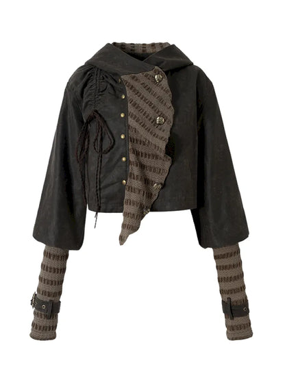 Knit Suede Short Hooded Jacket【s0000014120】