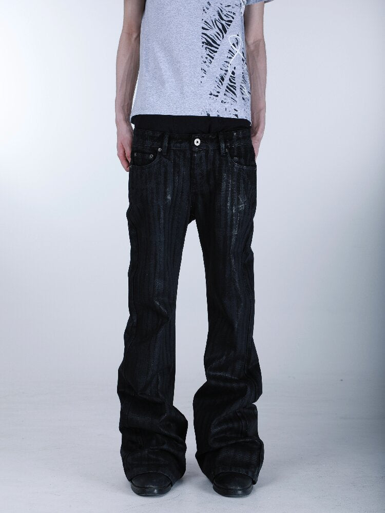 Bamboo Strip Brushed Wax Jeans【s0000016669】