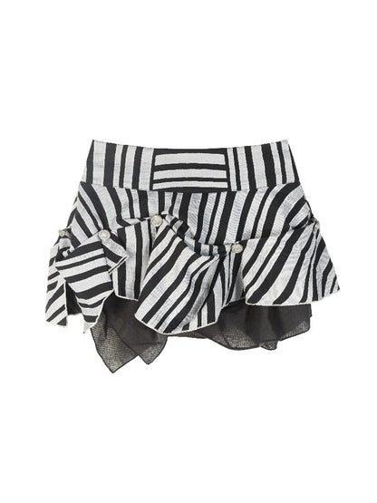 Irregular Striped High Waist Skirt【s0000016884】