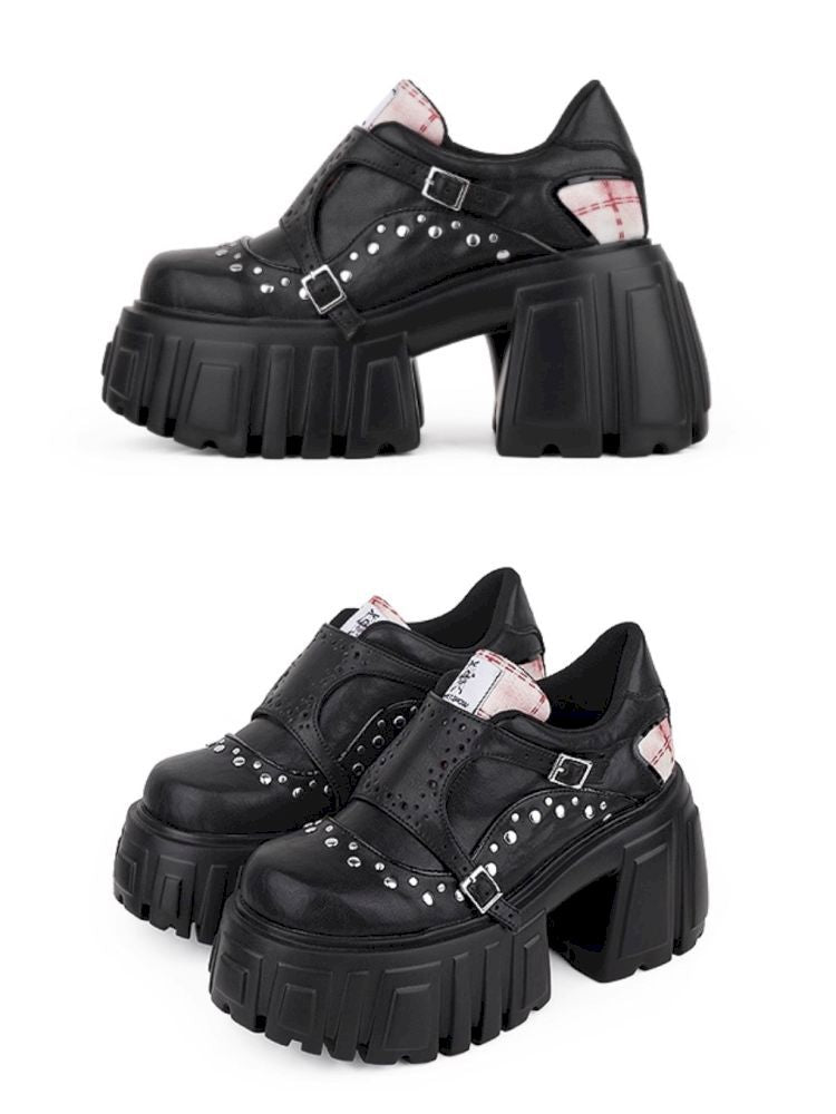 Red plaid thick bottom shoes【s0000013360】