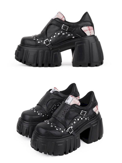 Red plaid thick bottom shoes【s0000013360】