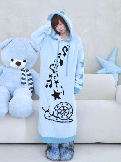 Antique Ghost Horse Hooded Knit Dress【s0000014688】