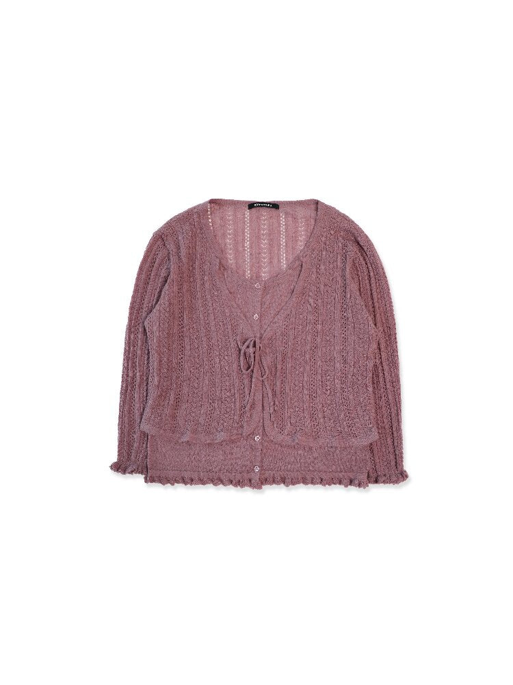 Hollow Twisted Knit Cardigan【s0000017932】