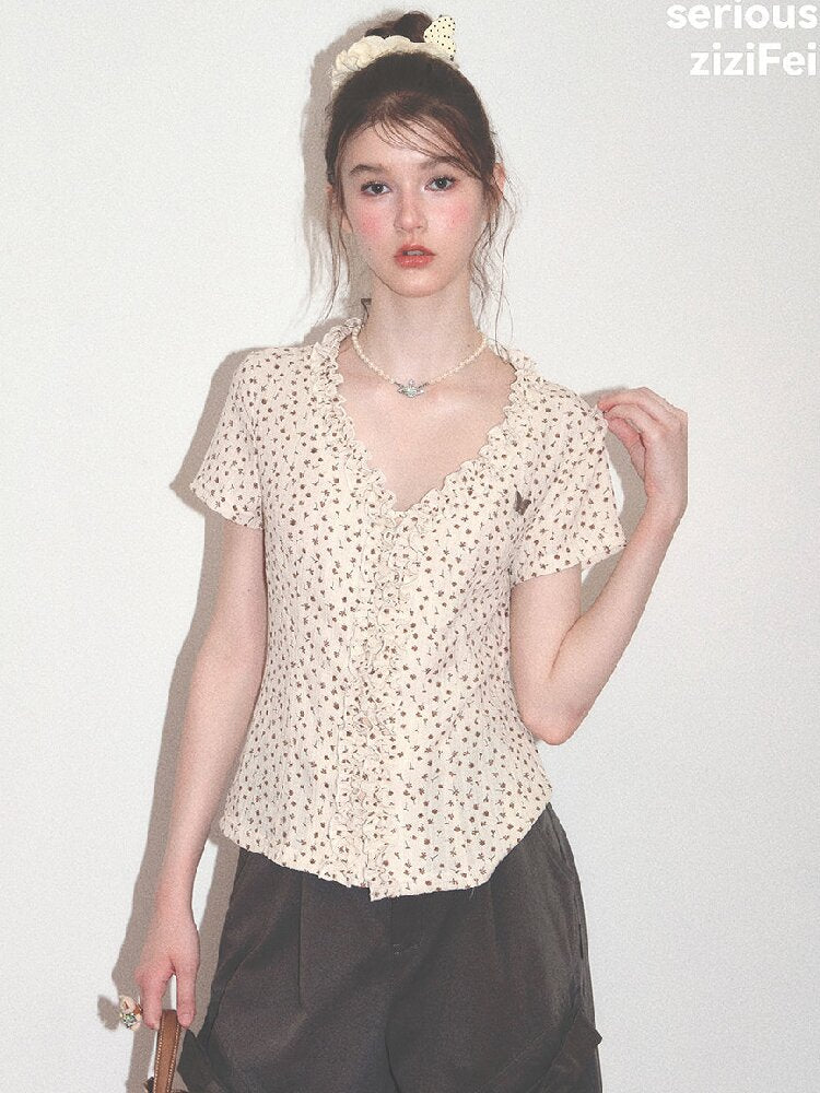 Polka Dot Lace Patchwork Tee Top【s0000017752】
