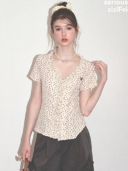 Polka Dot Lace Patchwork Tee Top【s0000017752】
