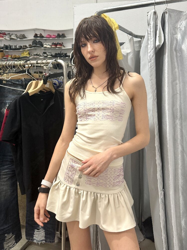 Rhinestone Knit Hot Girl Camisole【s0000018288】