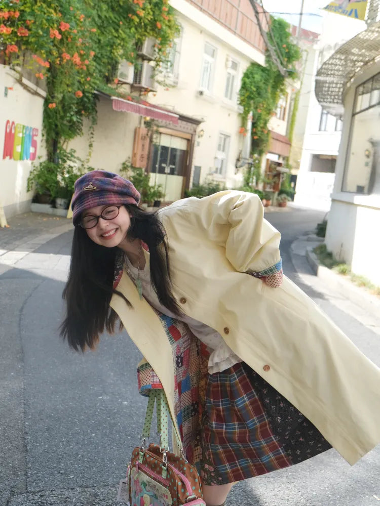 Color-Blocked Oversized Trench Coat【s0000014168】