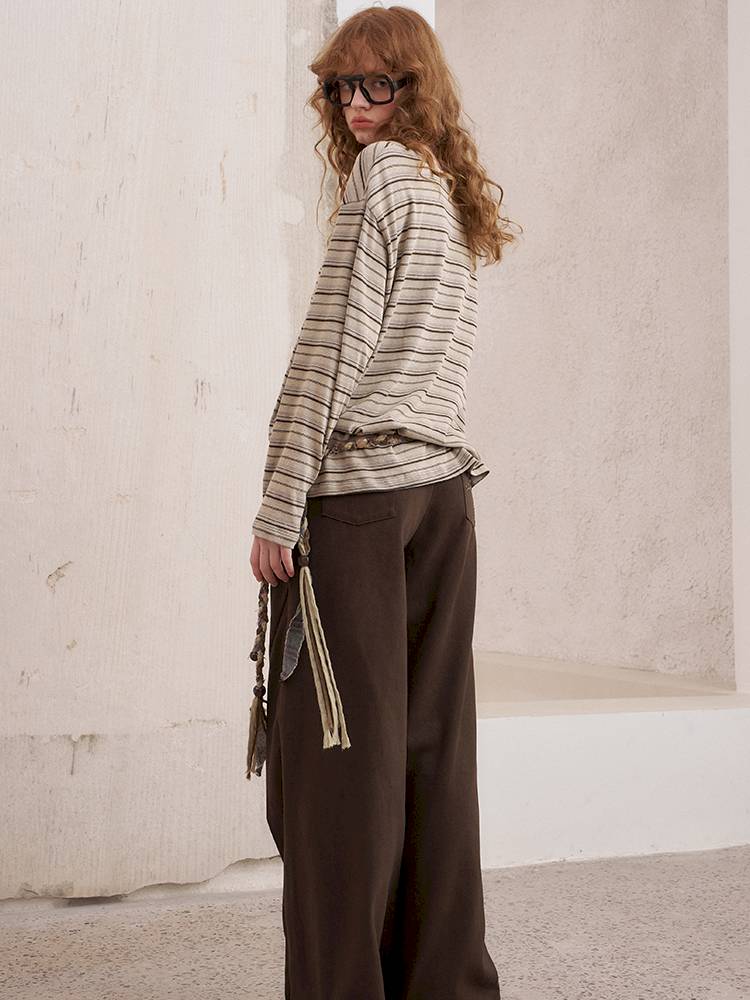 Imitation hot diamond straight loose trousers【s0000014385】