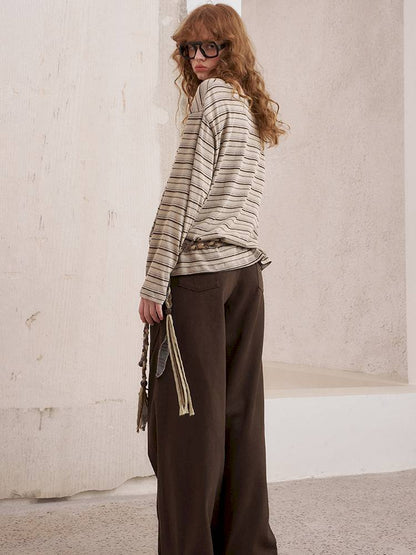 Imitation hot diamond straight loose trousers【s0000014385】