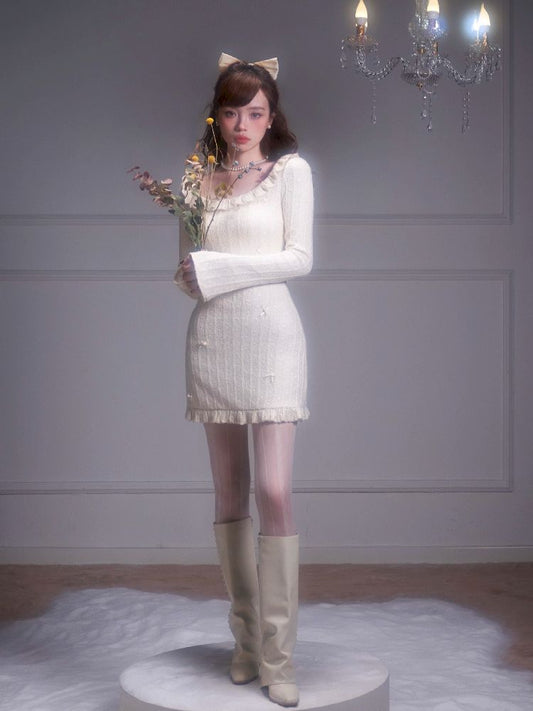 Warm thickened knitted skirt【s0000005340】