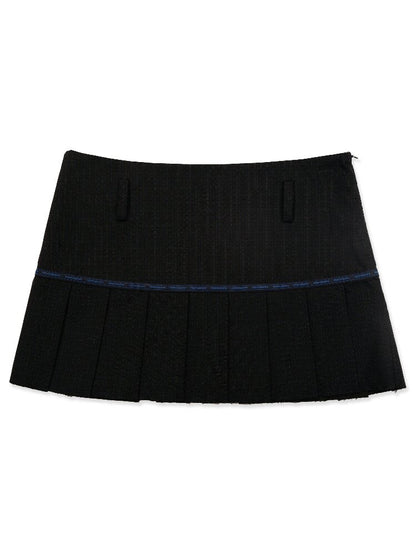 MDark Check Irregular Pleated Skirt【s0000016416】