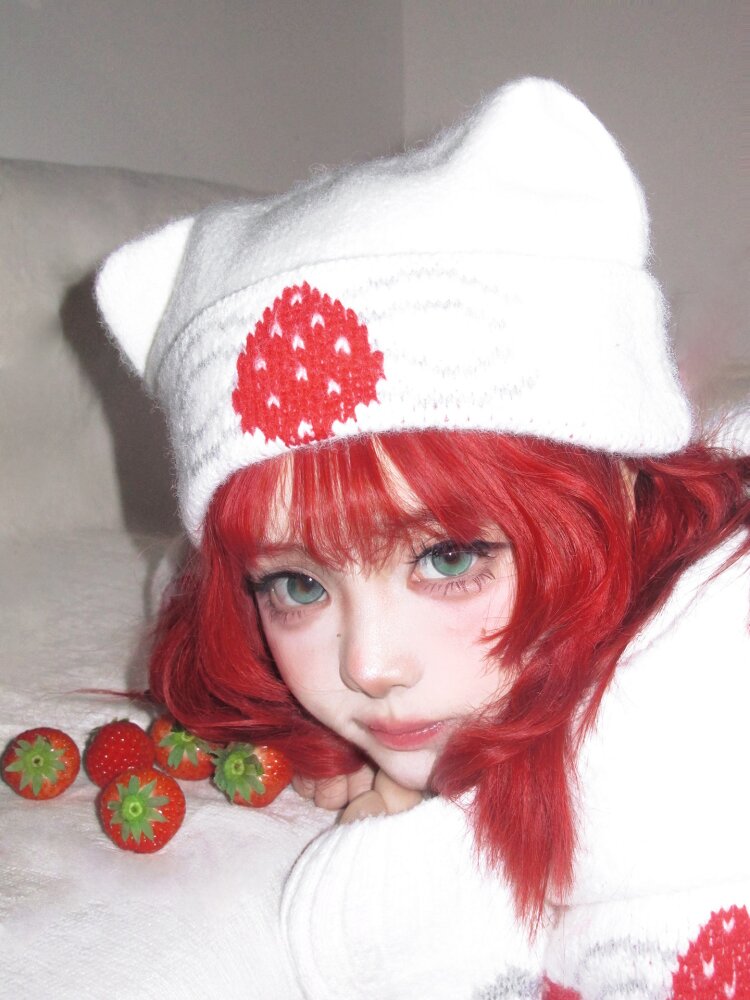 Strawberry Cake Folded Cold Hat【s0000015554】