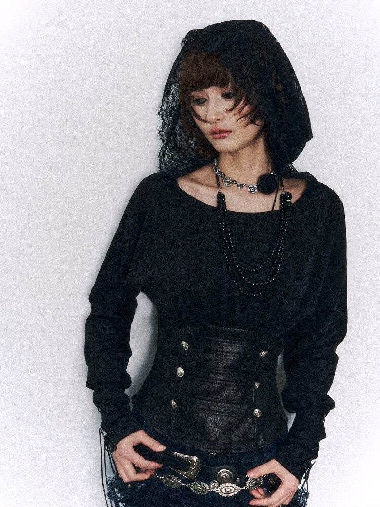 Court Punk Patchwork Hooded Knitwear【s0000015964】