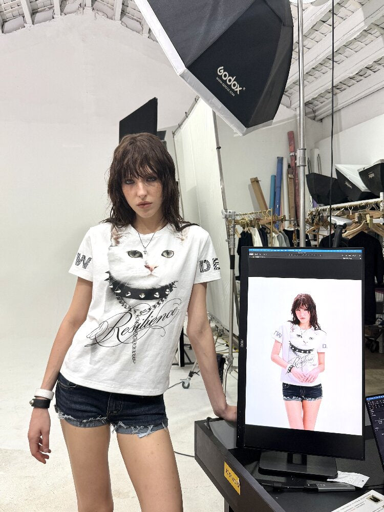 Y2K Rhinestone Slimming T-Shirt【s0000018296】