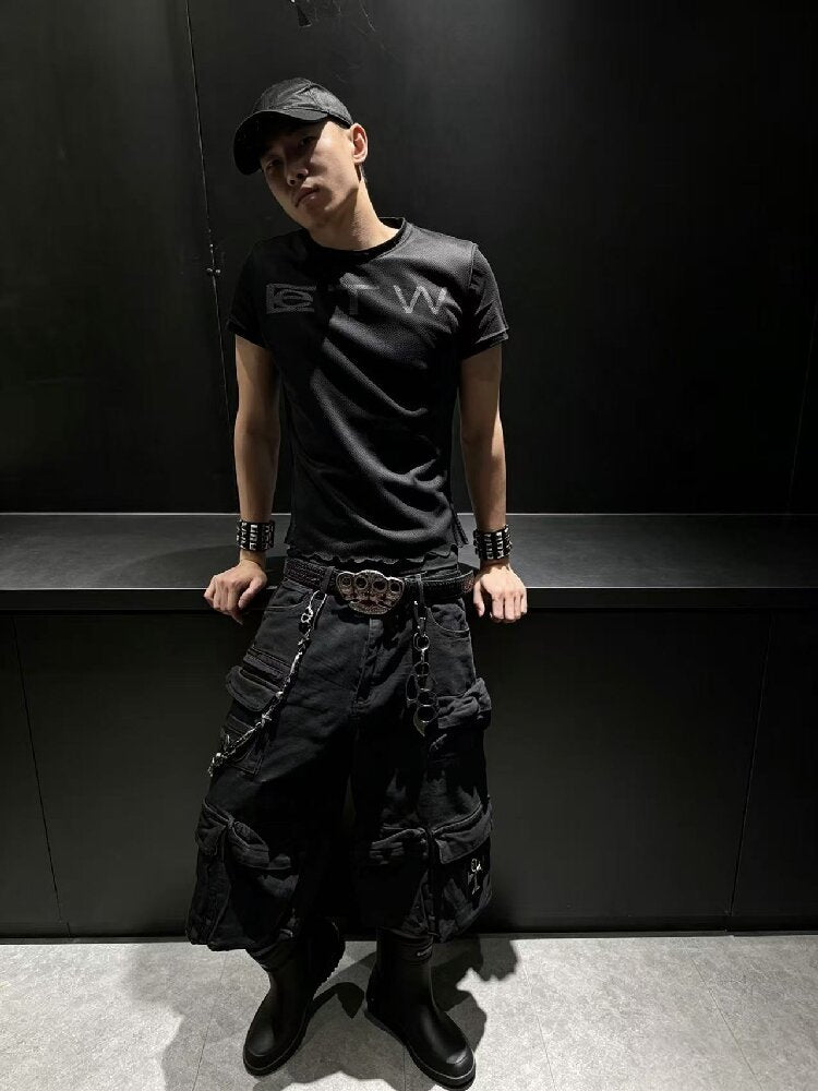 Mesh Letter Slim Short-Sleeve Tee【s0000018266】