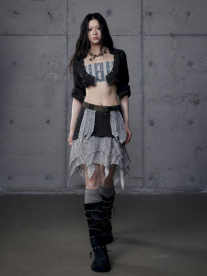 Short low collar long sleeve shirt【s0000013478】