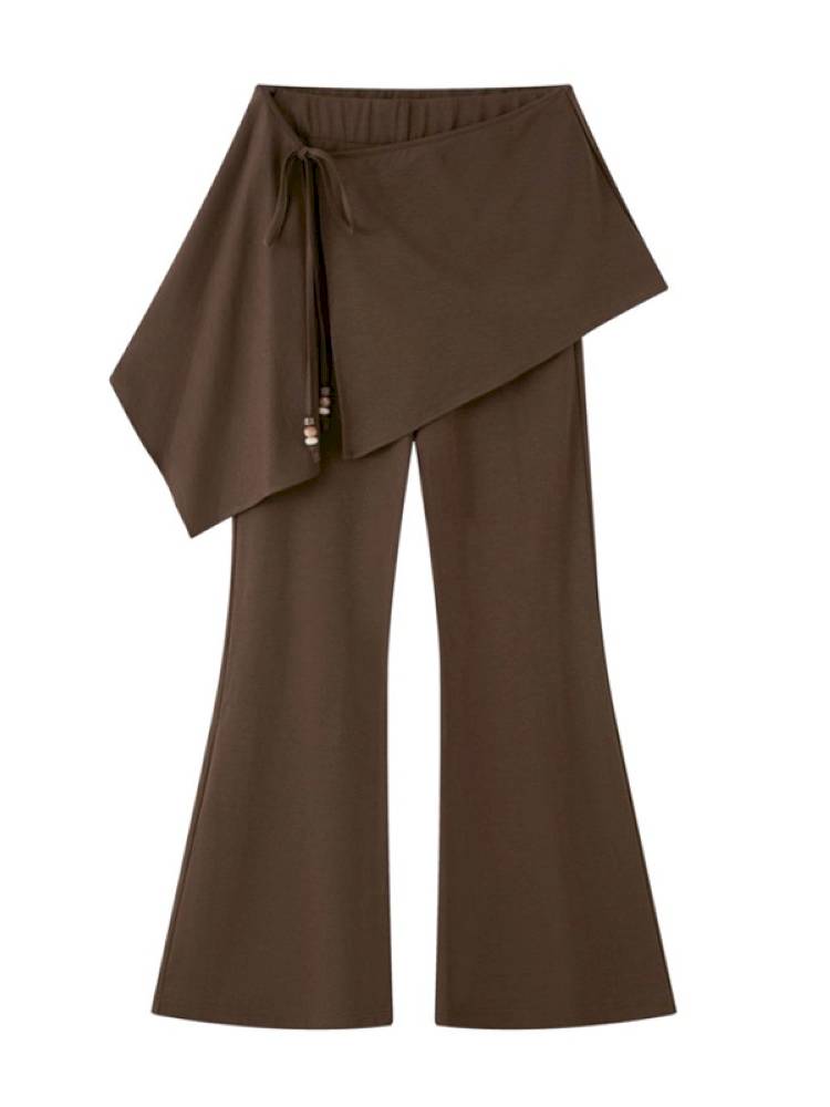 Beaded Drawstring Relaxed Fit Trousers【s0000014408】