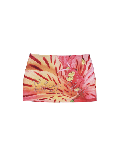 Floral full print bustier skirt【s0000012396】