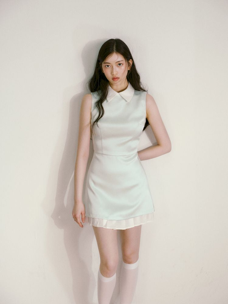 False Two Piece Hem Straight Dress【s0000013245】