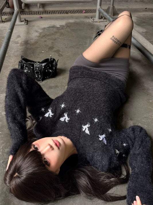 Mohair Pentagram Patchwork Sweater【s0000018186】