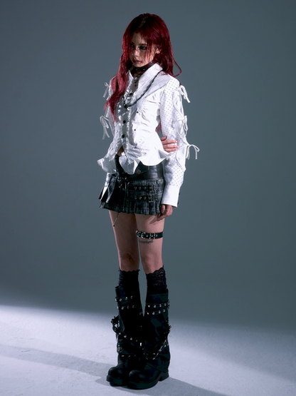 Low Waist Tie Pleated Plaid Skirt【s0000013693】