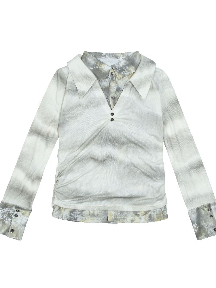 Double Layer Lapel Knit Inner Top【s0000011809】