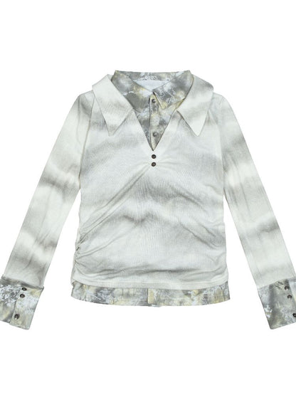 Double Layer Lapel Knit Inner Top【s0000011809】