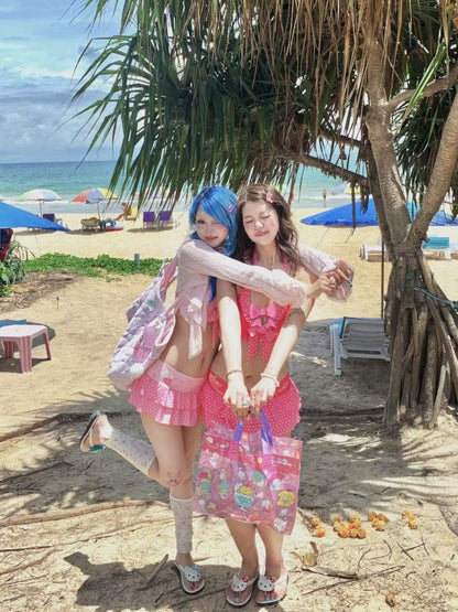 Fuchsia Flower Split Swimsuit【s0000012660】