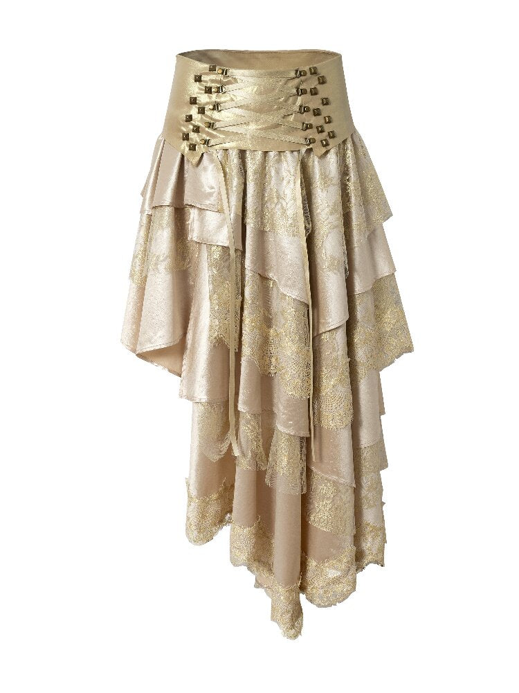 Lace Patchwork Irregular Skirt【s0000015935】