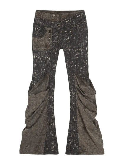 Pleated Accents Stylish Slim-Fit Long Flared Pants【s0000014130】