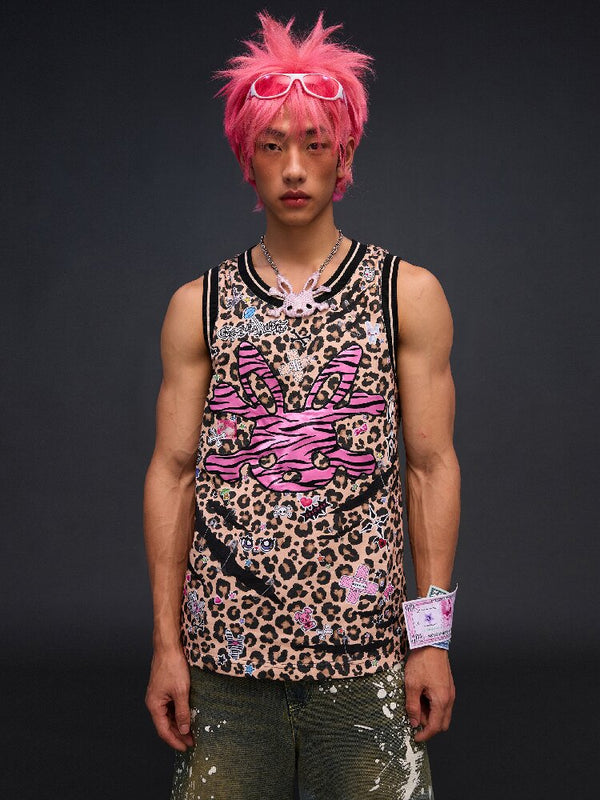Leopard Zebra Skull Print Vest【s0000017845】