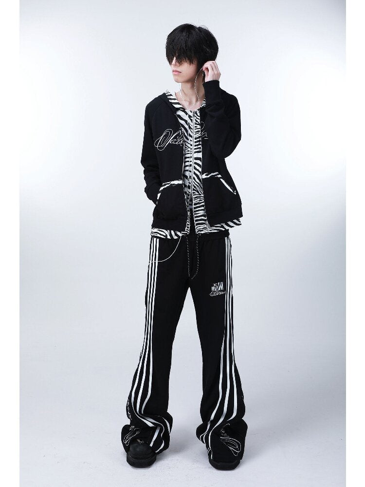 Striped Floral Embroidered Pants【s0000016182】