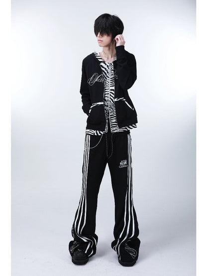 Striped Floral Embroidered Pants【s0000016182】