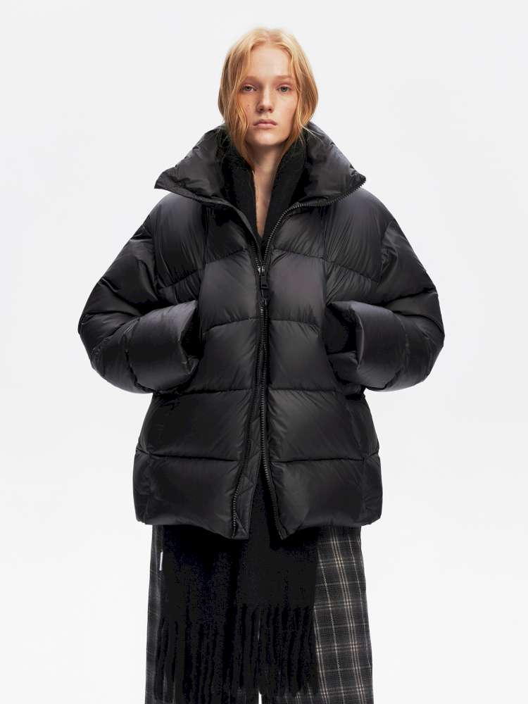 Winter Stand Collar Black Warm 90 Down Jacket【s0000014871】