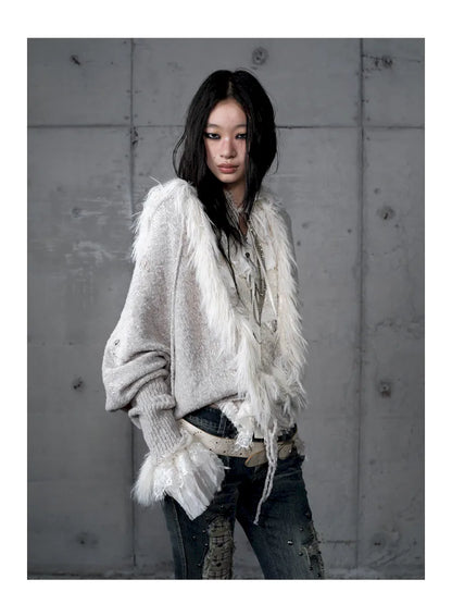 Lazy Knit Batwing Hooded Sweater Jacket【s0000014112】