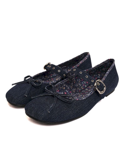 Square head single buckle ballet shoes【s0000013455】