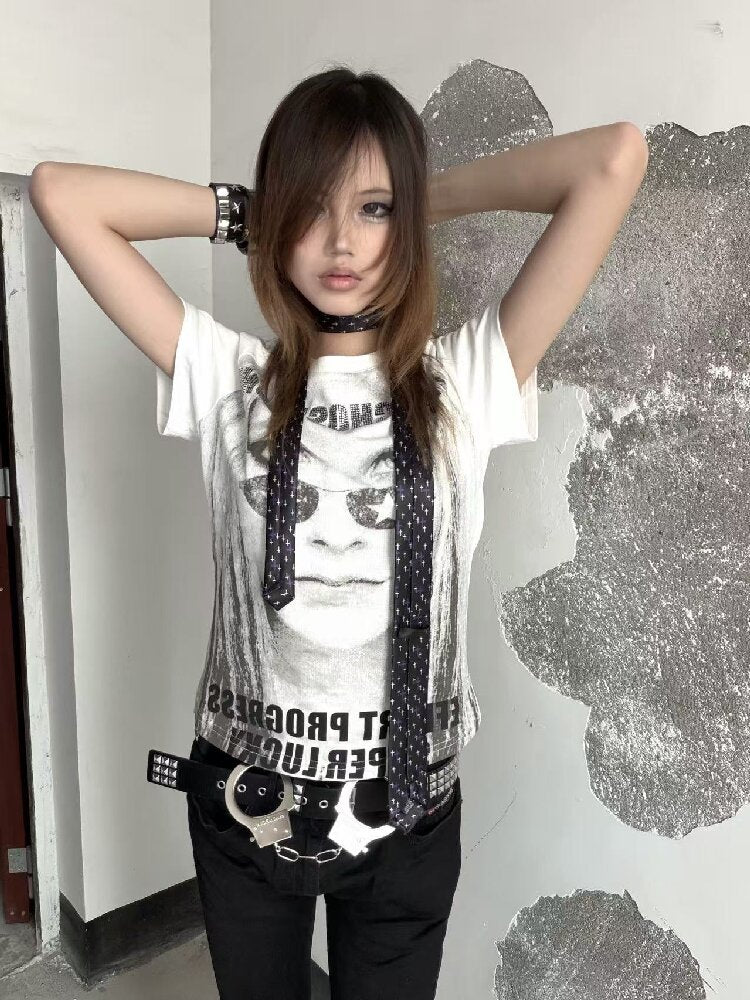Portrait Diamond Print Raglan Tee【s0000018216】