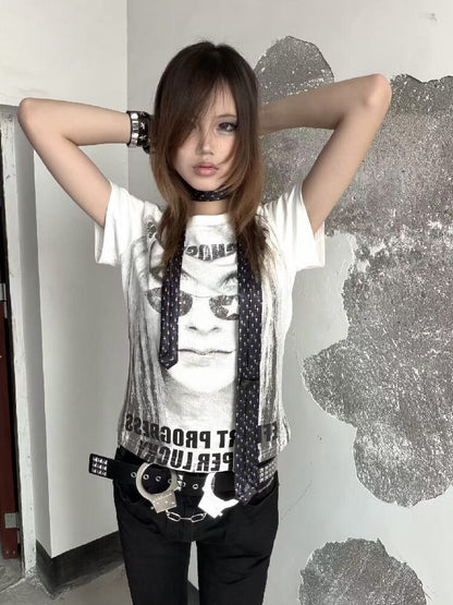 Portrait Diamond Print Raglan Tee【s0000018216】