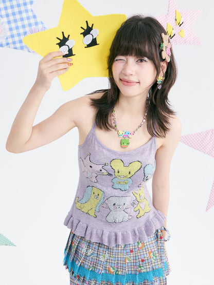 Taro Purple Ruffle Halter Overalls【s0000018372】