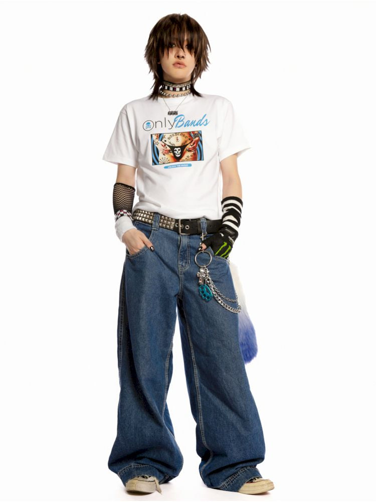 Y2K Street Unisex Peplum Shoulder T-Shirt【s0000013604】