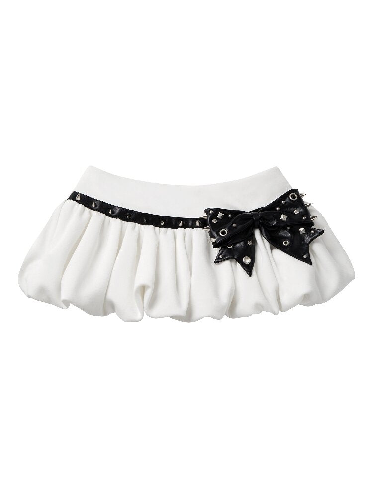 Stud Bow Design Pumpkin Skirt【s0000016934】